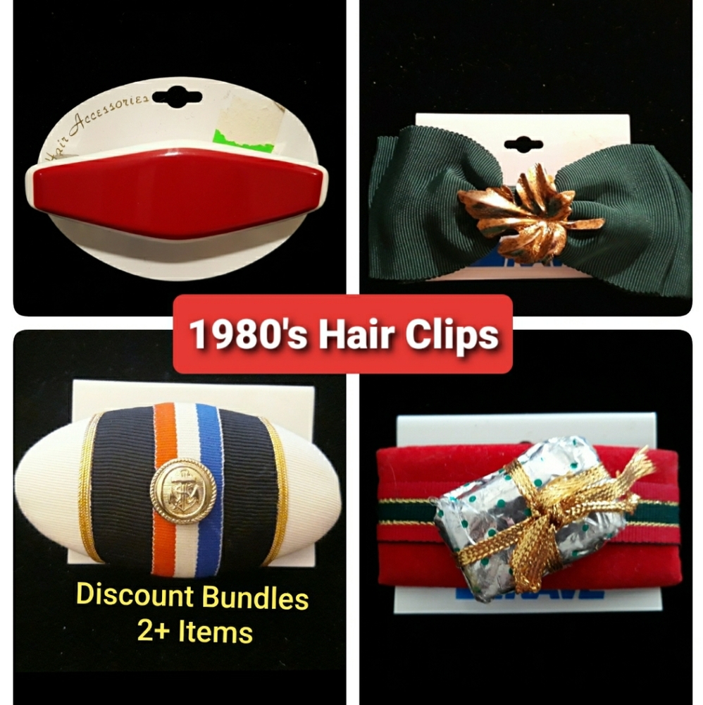 Vintage 1980's Rave Nautical Style Padded Hair Clip - Picture 7 of 7